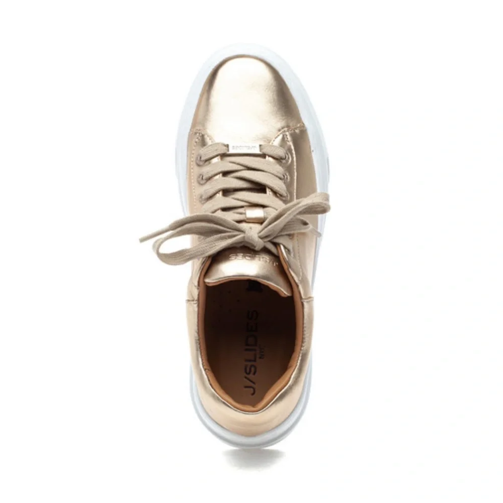 NWT J/SLIDES AMANDA Gold Leather - Picture 4 of 15